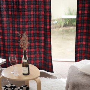 [벨라이프]웜체크 커튼 2color