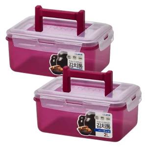 코멕스 뚜껑이 더 튼튼해진 김치통 마젠타 2L X 2개