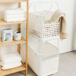 [올유리빙]  다용도 적층 빨래바구니 빨래 통 2단