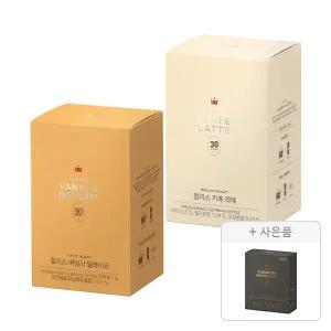 할리스 바닐라딜라이트 30입, 1개+카페라떼 30입, 1개+증정(시그니처 아메리카노 미니 마일드 10입, 1개)