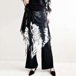 까르죠아 붓터치 쉬폰 랩 스커트 여성 스포츠 댄스복