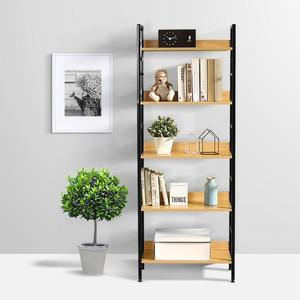 KJP책장선반 5단 인테리어 거실 전면 책꽂이 원목 벽책상