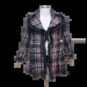 오즈세컨 정품 여자 토끼퍼배색 여성 트위드체크니트코트자켓82-94