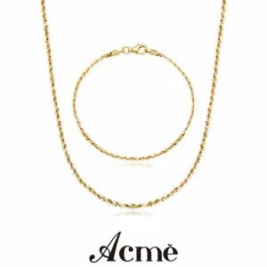 아크메 925 실버 이태리 스텔라 체인 목걸이 + 팔찌 세트