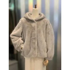 갤러리아 ab.f.z 후드넥 루즈핏 페이크 퍼 밍크자켓 ACY1HJ02A2