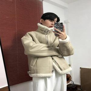 남자 양털 무스탕 남성 겨울 라이더 가죽자켓