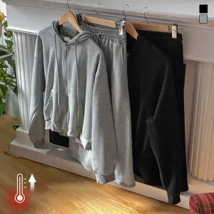 핫핑 [기모세트/포근따뜻] 스파이시 투웨이 후드집업+롱스커트 투피스set