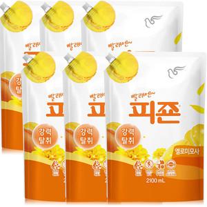 피죤 옐로 미모사 섬유유연제 리필 2.1L 6개