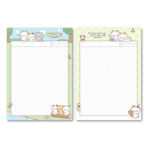 12개 일정문구 우옹이B5패드노트 공책 왼쪽 떡제본 필기 다꾸 메모패드 귀여운 수험생 넉넉한 고양이 파스텔  귀여운공책 떡메 떡제본