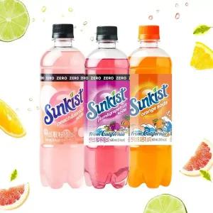 [본사직영] 썬키스트 소다 600ml 24입 3종 택1 / 오렌지 제로 복숭아레몬 제로 자두자몽