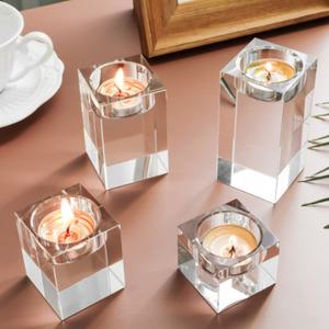 고급 사각 크리스탈 양초 캔들 홀더 3size 티라이트 인테리어 소품 캔들 받침 꽂이