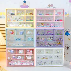 미니서랍장 쿠로미 시나모롤 포차코 마이멜로디 한교동 보관함 소품정리함 투명 정리함 아크릴서랍장