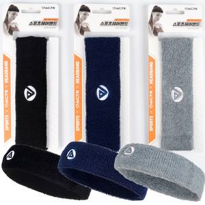 A.T 면 땀흡수 헤어밴드 머리띠 스포츠 운동 헬스 런닝 테니스 땀흘림방지 헤드밴드