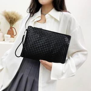 [RGK9922T]클러치백 남자여자 손가방 블랙 가죽 위빙