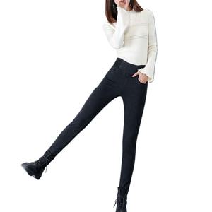 여성용 가을 겨울 밴딩 캐주얼 하이웨스트 기모 스판 청바지 Women's jeans