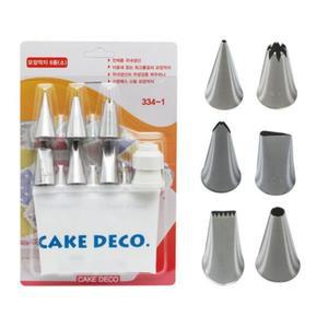 케익 모양깍지 짤주머니 소형 6종셋 커플러 데코 제과 제빵 짜주머니