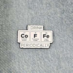 BC789 커피 화학 원소 배지 과학 뱃지 브로치