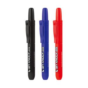 마이펜 마이노크 유성매직 M 낱자루 1.5mm 클릭식 원터치 뚜껑없는 마카 유리 펜 고무 나무 공예 학용품