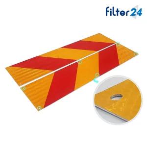 KC인증 초고휘도 중장비 화물차 알루미늄 후부 반사판 중형 좌/우 SET [600x100m