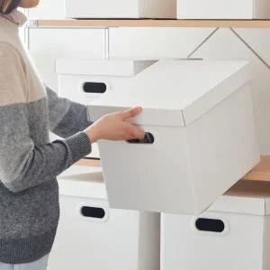 맥킨더 대형 종이상자 수납 뚜껑 보관박스 다용도정리함 E516