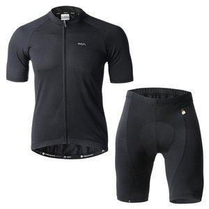[MCN] 라이딩복 반팔져지+4부바지 자전거 의류 복장 플레인블랙