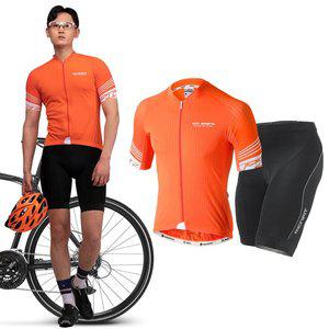 [MCN] 반팔져지+4부바지 라이딩복 자전거 의류 복장 3D딥오렌지