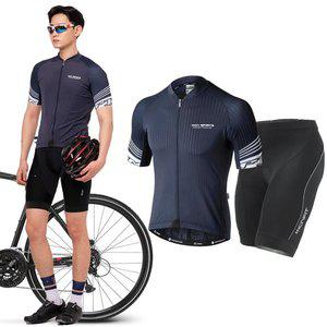 [MCN] 반팔져지+4부바지 라이딩복 자전거 의류 복장 3D네이비