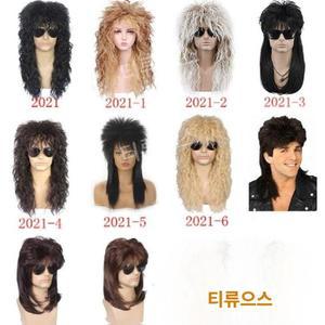 재벌 추천 헤비메탈 락커 가발 파마 머리 긴 티류으스