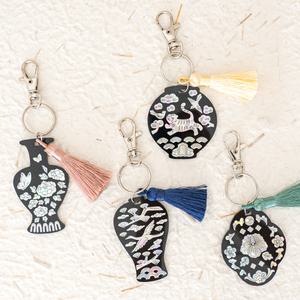 [민화샵] 자개 스티커 키링 만들기 외국인선물 한국 기념품 전통 공예 키트 DIY 소품 호작도 작호도 까치호랑이