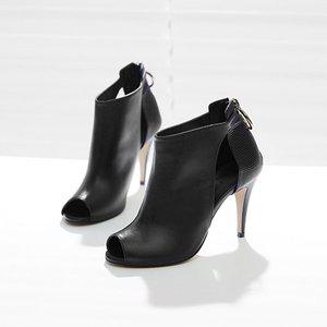 [지젤슈즈]서클포인트 지퍼 오픈토/[4502]