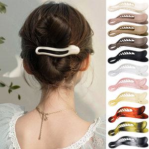 배김 없는 악어 집게핀 올림머리 반머리 반묶음 투톤 헤어핀 머리핀