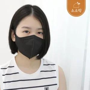 [소소락] 굿필링 컬러새부리형마스크 KF-AD 대형 블랙 25매x2봉