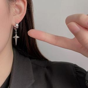 [모찌아울렛] 남녀 티타늄 스틸 드롭 별 한쪽 한쌍 귀걸이