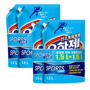 유한젠 스포츠 산소계 액체형 표백제 1.5L X 4개 / 액체형 리필