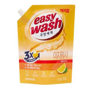해피홈 이지워시 주방세제 리필 레몬소다 1L X 2개