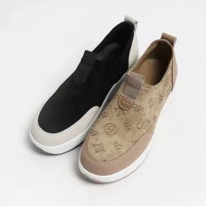 [롯데백화점]원더슈즈 천연소가죽 포스드 컴포트 쿠션 미끄럼방지 에어 슬립온 4CM P-S798