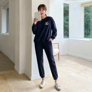 [핑크시슬리] SET/미니베어 절개 조거 트레이닝세트