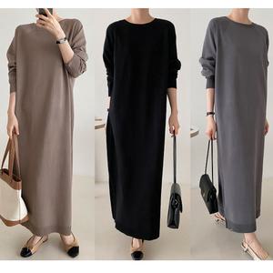 p740 데이 니트롱원피스 비스코스 차르르 떨어지는 루즈핏롱원피스 빅사이즈