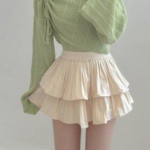 [입꼬]벨벳 스웨이드 캉캉 플레어 밴딩 미니스커트4color