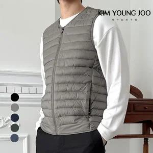 [김영주스포츠] 남성 웰론 경량 브이넥 베스트 패딩조끼 KRMV21