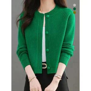 [하프클럽/]파크 버튼 숏 니트 가디건