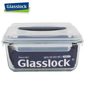 글라스락 핸디형 김치통-2700ml 김장독 반찬통 쌀통 내열강화유리 다용도 밀폐통 저장용기