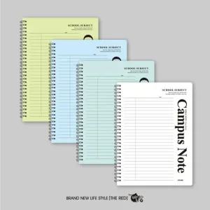 [꿈드림22] 캠퍼스노트 B5 PP커버 스프링노트 8mm 75매 29줄 16절 유선 줄노트 Campus 4color4.0