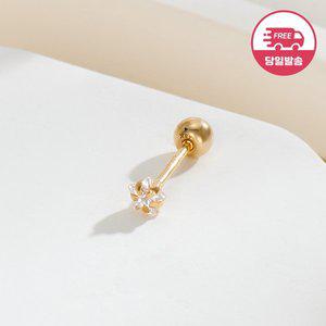 [비앤비골드] 당일발송 14K 심플 스타 큐빅 피어싱 3mm 한쪽 JAE40467