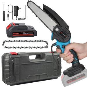 STONEGO 미니 리튬 전기 체인톱 충전식 휴대용 전기톱 고출력 로깅 한 손 톱 무선 가정용