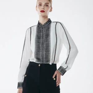 [제시뉴욕] 23fw 헨리넥 셔츠 블라우스 DD95NSBP6010