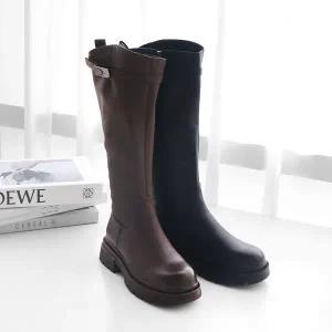 [롯데백화점]원더슈즈 천연소가죽 네츄얼리 컴포트 쿠션 미끄럼방지 워커 롱부츠 5CM P-S776