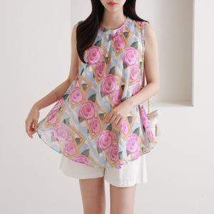 여자 시폰 에이라인 장미 레이어드 나시_3