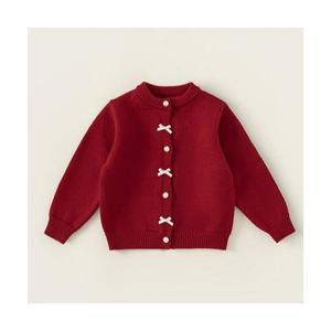 샬로이 레드 가디건 여아 유아 빨간색 아우터 크리스마스 연말 상의