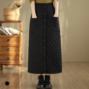 (77까지)롱스냅포인퀼팅스커트_HB4WSK007C